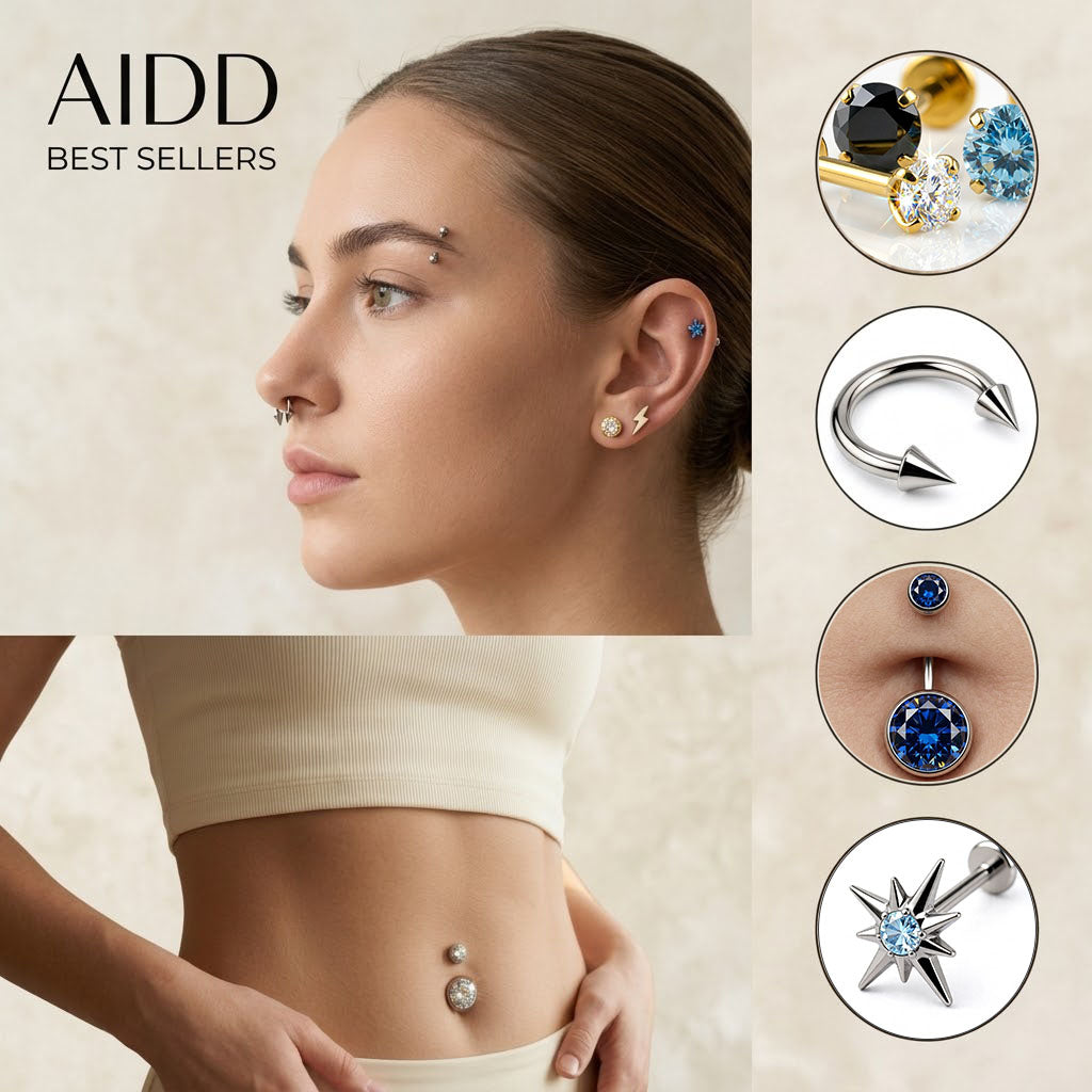 Best-selling titanium piercing jewelry collection by AIDD