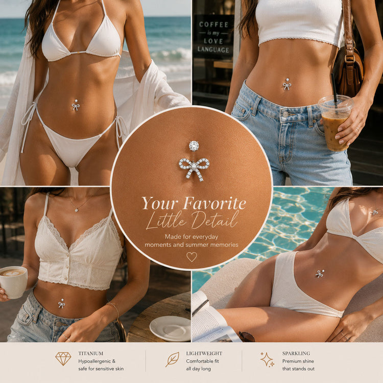 Titanium belly button rings and navel jewelry collection for sensitive skin by AIDD