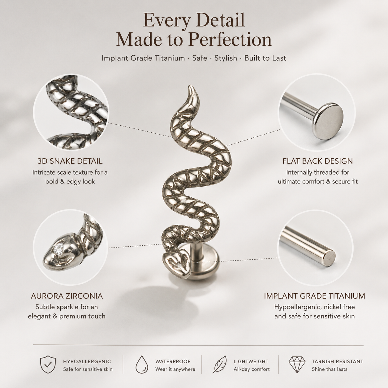 Close-up_texture_detail_of_titanium_serpent_flat_back_piercing_jewelry