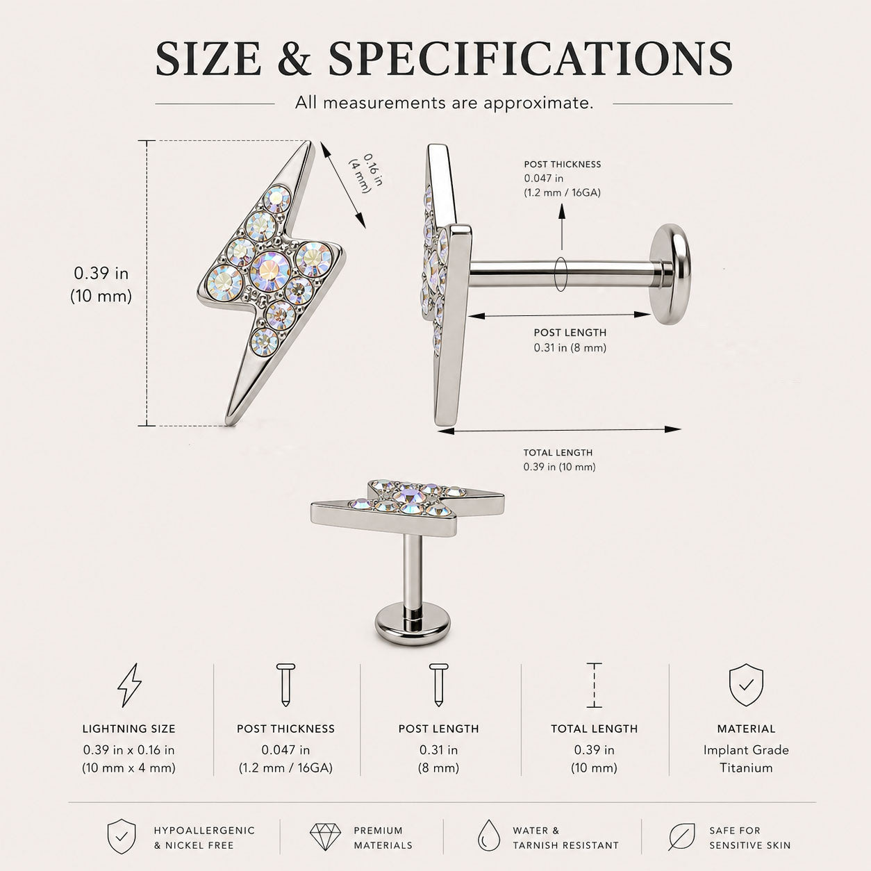 Titanium_lightning_flat_back_stud_size_guide_and_piercing_measurements
