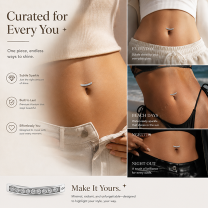 Minimal titanium piercing jewelry styled with layered modern body jewelry aesthetic for trendy fashion-inspired looks.