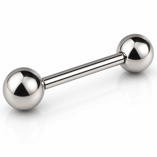 Polished titanium ball straight barbell for eyebrow and cartilage piercing