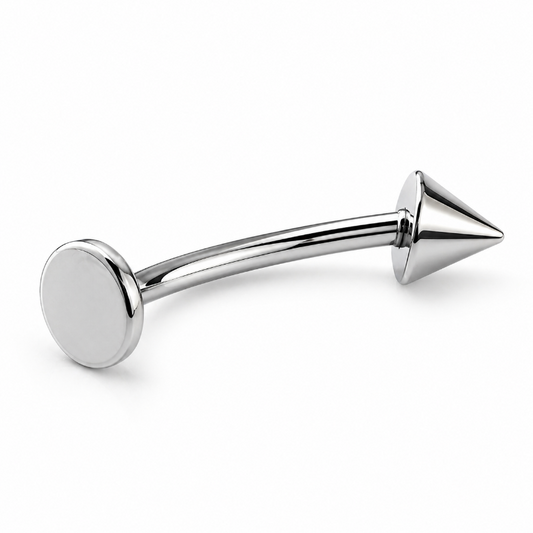 titanium curved spike labret stud 16g flat back lip piercing jewelry