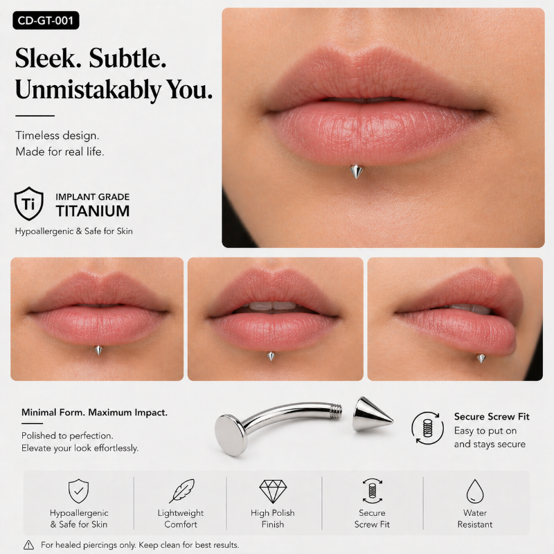 titanium spike labret stud styling lip cartilage ear piercing combinations